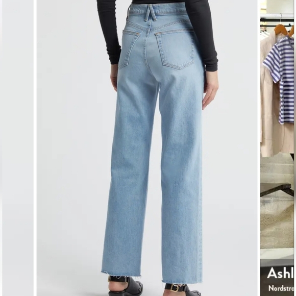 SLVRLAKE Grace Raw Hem High Waist Ankle Wide Leg Jeans 29 - Picture 2 of 12